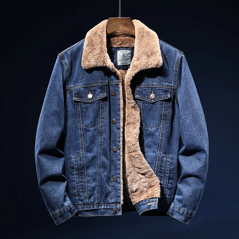 NKDH品牌男装冬季牛仔外套男加绒加厚保暖外穿休闲夹克男宽松大码