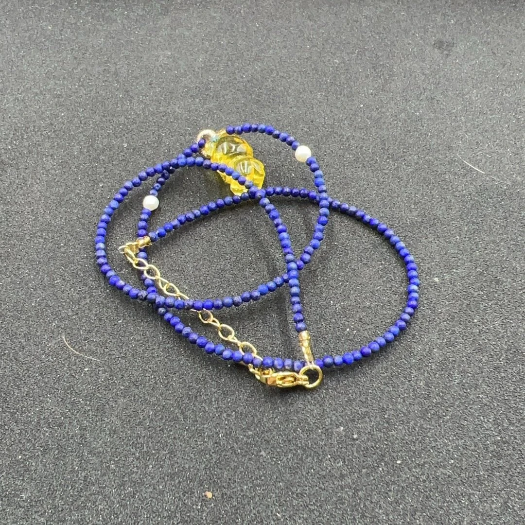 BY0125FWJS标1523 青金石项链