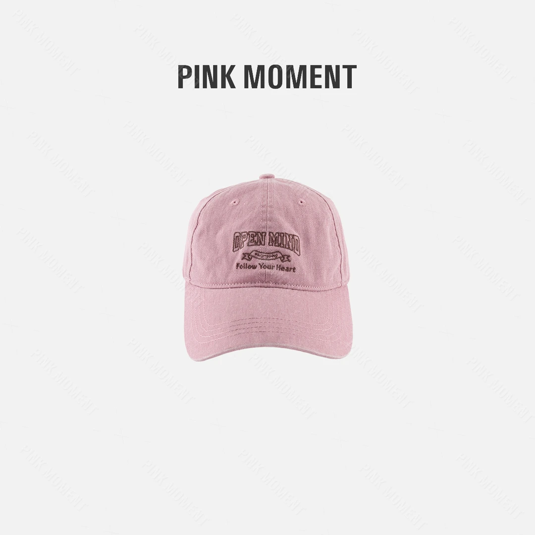 PM王囡囡 粉色韩版英文字母刺绣休闲棒球帽 ND1C1800