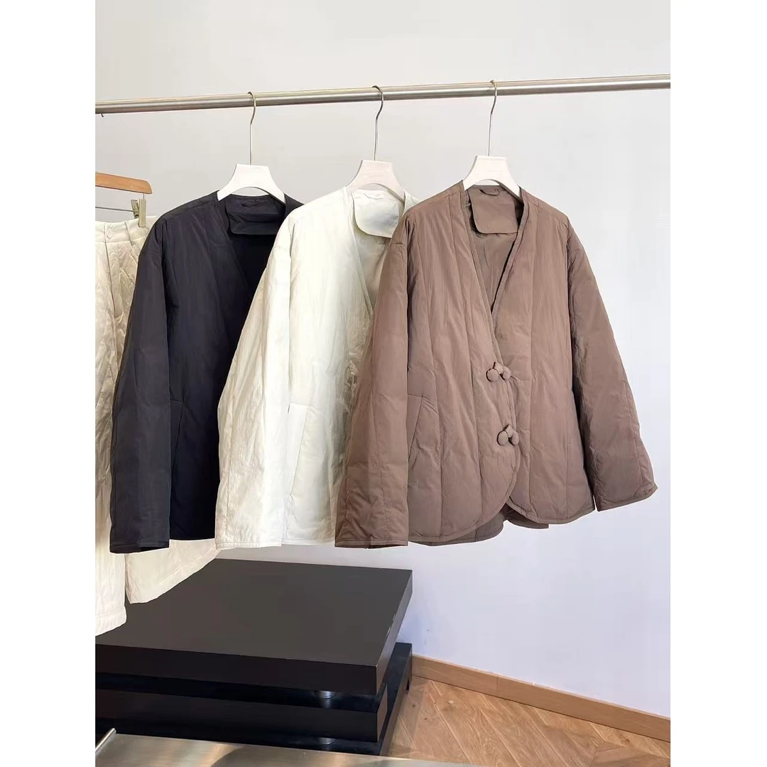 T【90绒子白鸭绒】 线下高货~新中式宽松短款羽绒服 H7460 女装 F85