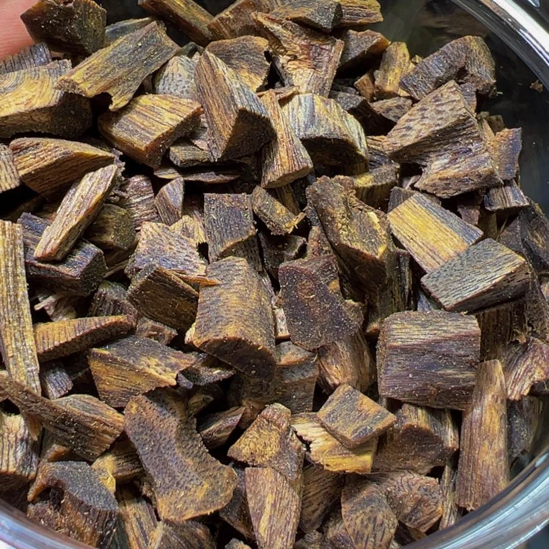 手把件沉香用****云沉香奇楠金沙叶沉水碎料100克