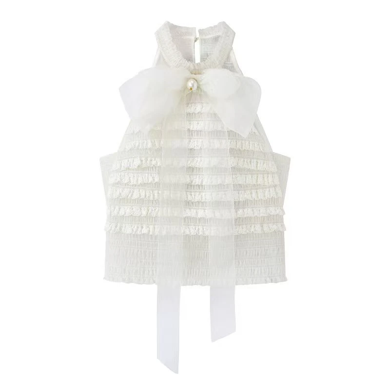 【Q019】背心气质宽松型少女风修身型小香风修身吊带