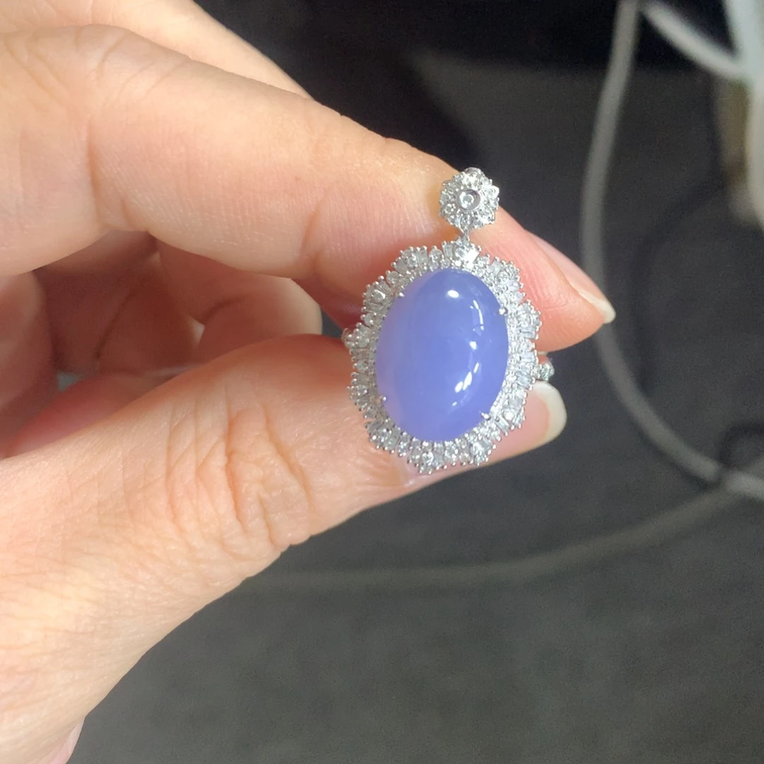 翡翠戒指18K金镶嵌翡翠