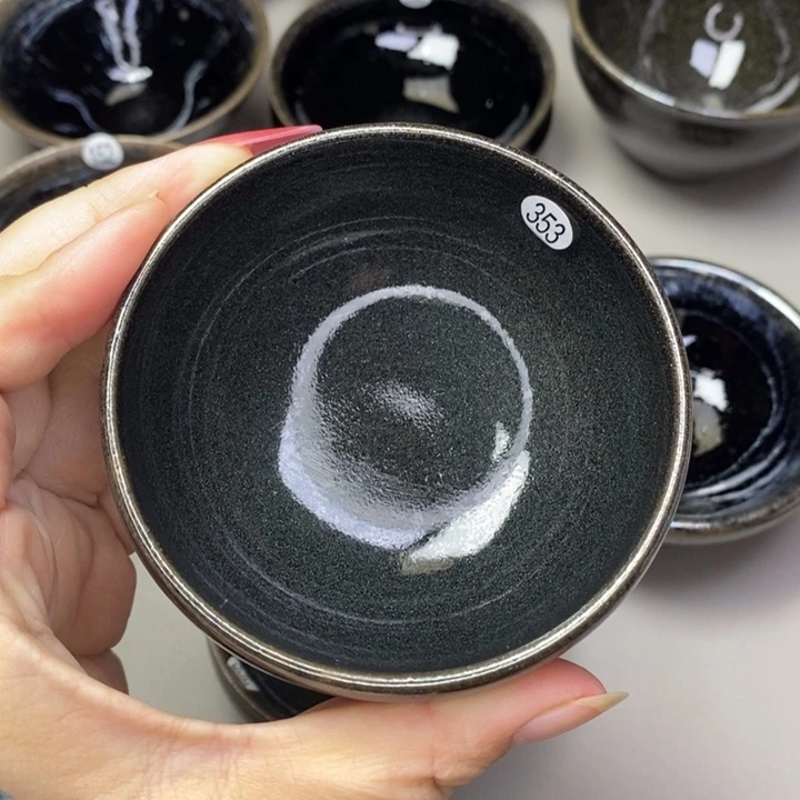 茶盏叫**哥建窑建盏磨底柴烧主人杯