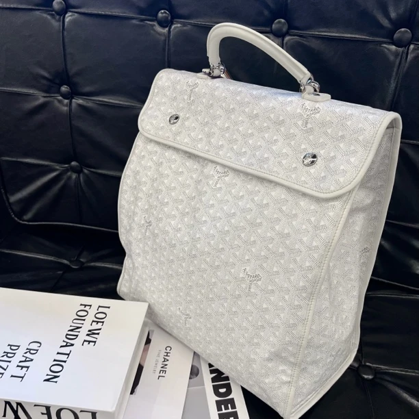 95新 Goyard 白色老花戈雅双肩包