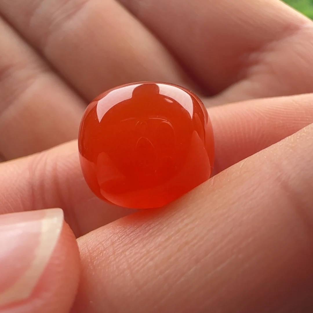南红玛瑙未镶嵌老型：13x11.7柿子红 胶质感高 色润 油 精品