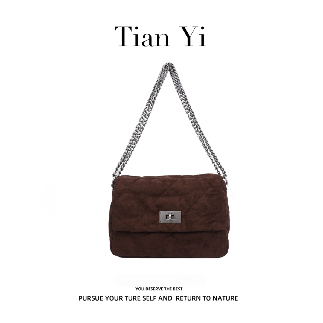 【Tian Yi渠道货】-2025新款轻奢单肩手提斜跨包  8063 棕色