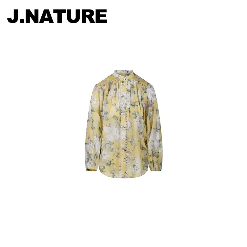 JUST NATURE ｜100%苎麻【Zim订单】夏新品花卉镂空衬衫