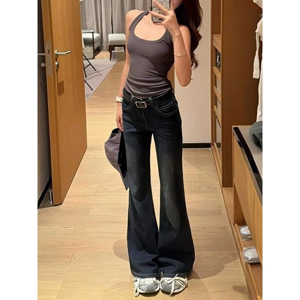 低腰不贴腿弹力微喇牛仔裤女2025秋季新款修身显瘦百搭裤