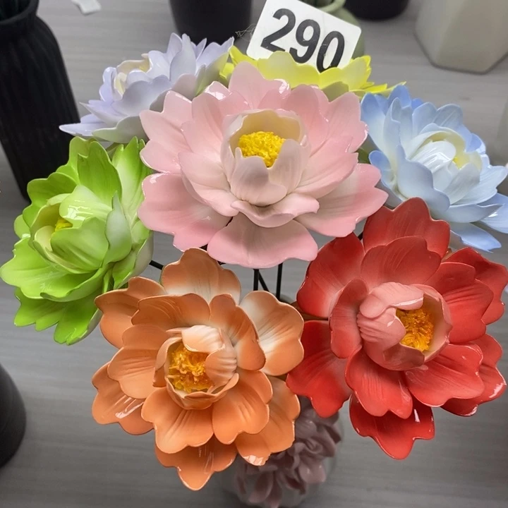 陶瓷陶瓷材料加工7朵芍药