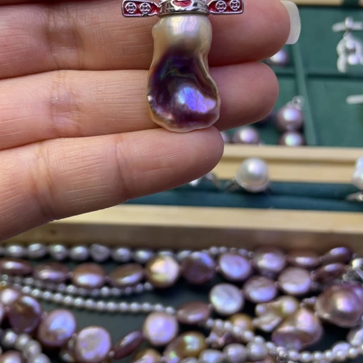 淡水珍珠吊坠(不含链)合金