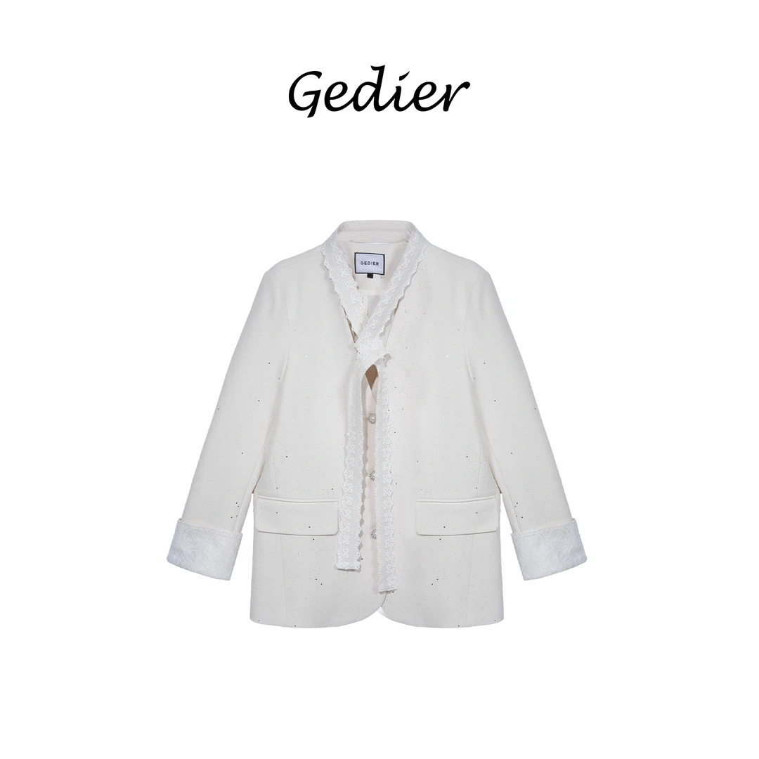 【歌蒂尔】2025春季蕾丝西装外套洋气时髦网红款WG510157Y