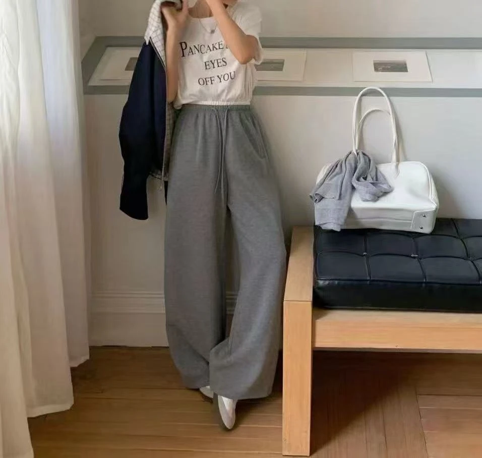 3881号#2038#春新款撞色拼接腰边双口袋休闲裤