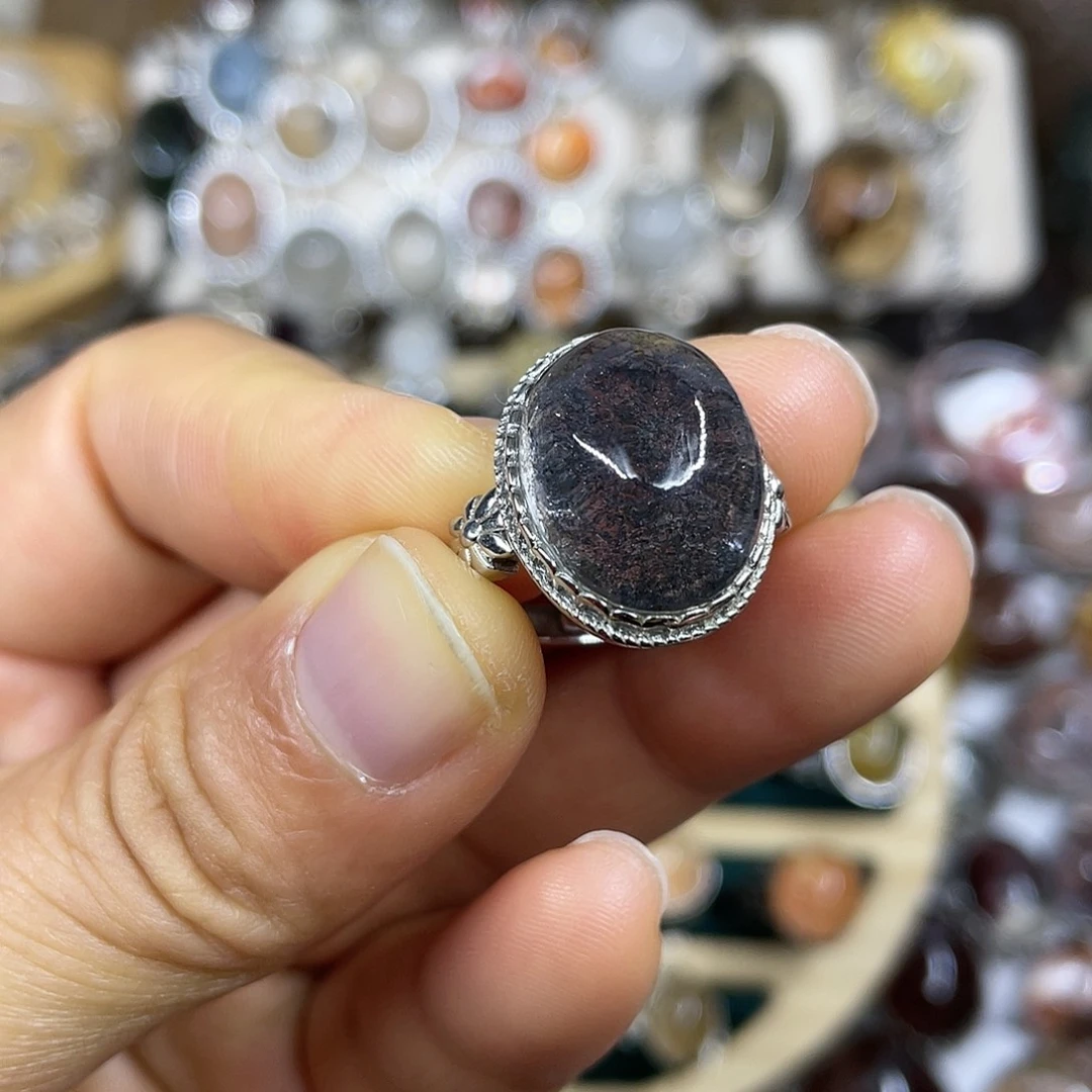 【闪购商品】银S925镶嵌珠宝半成品水晶戒指