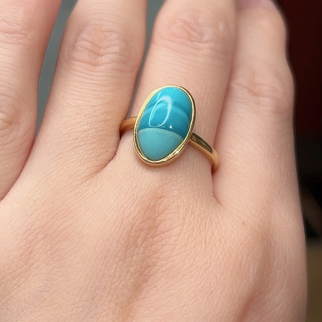 绿松石珠宝奇石18K金镶嵌