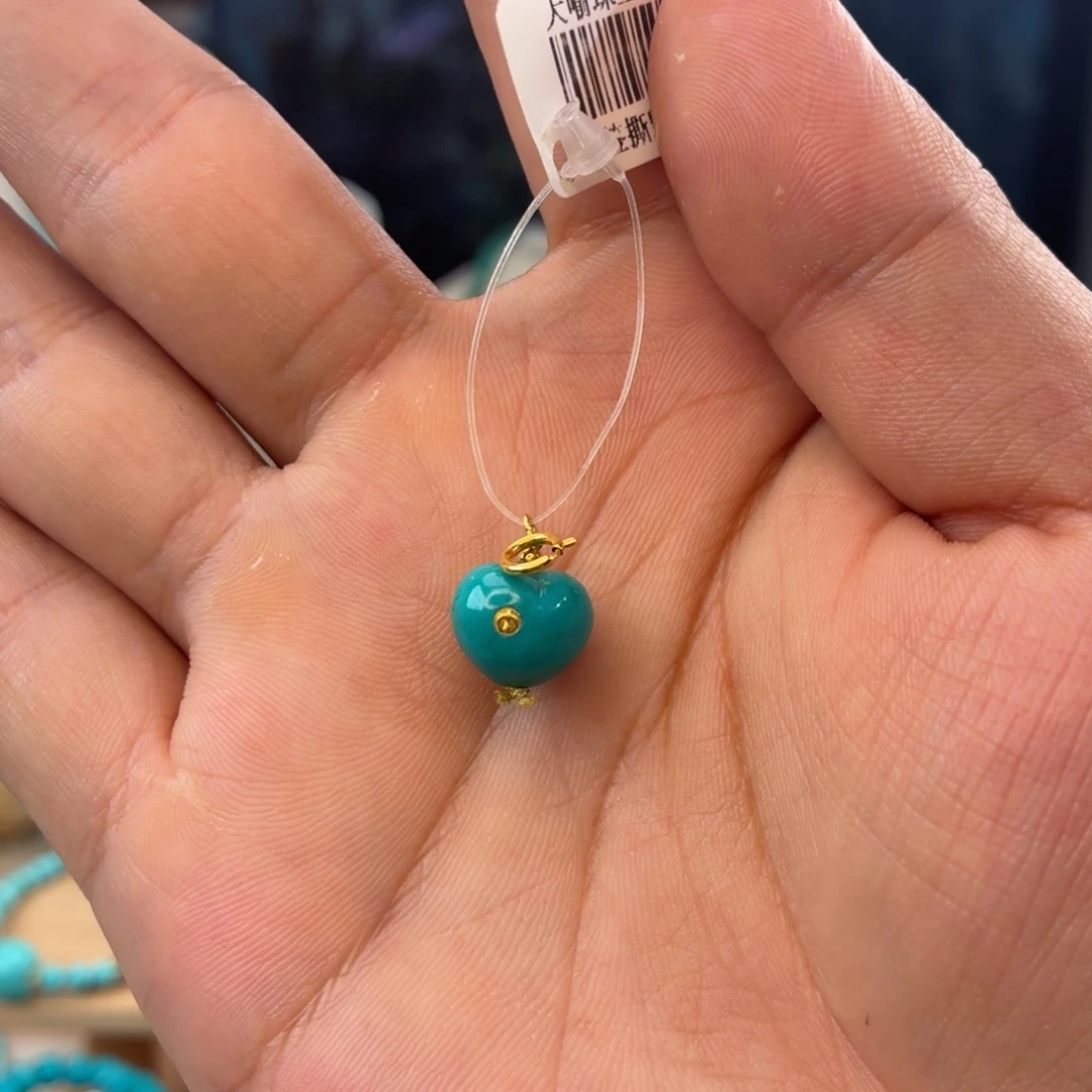 绿松石18K金镶嵌吊坠(赠链)