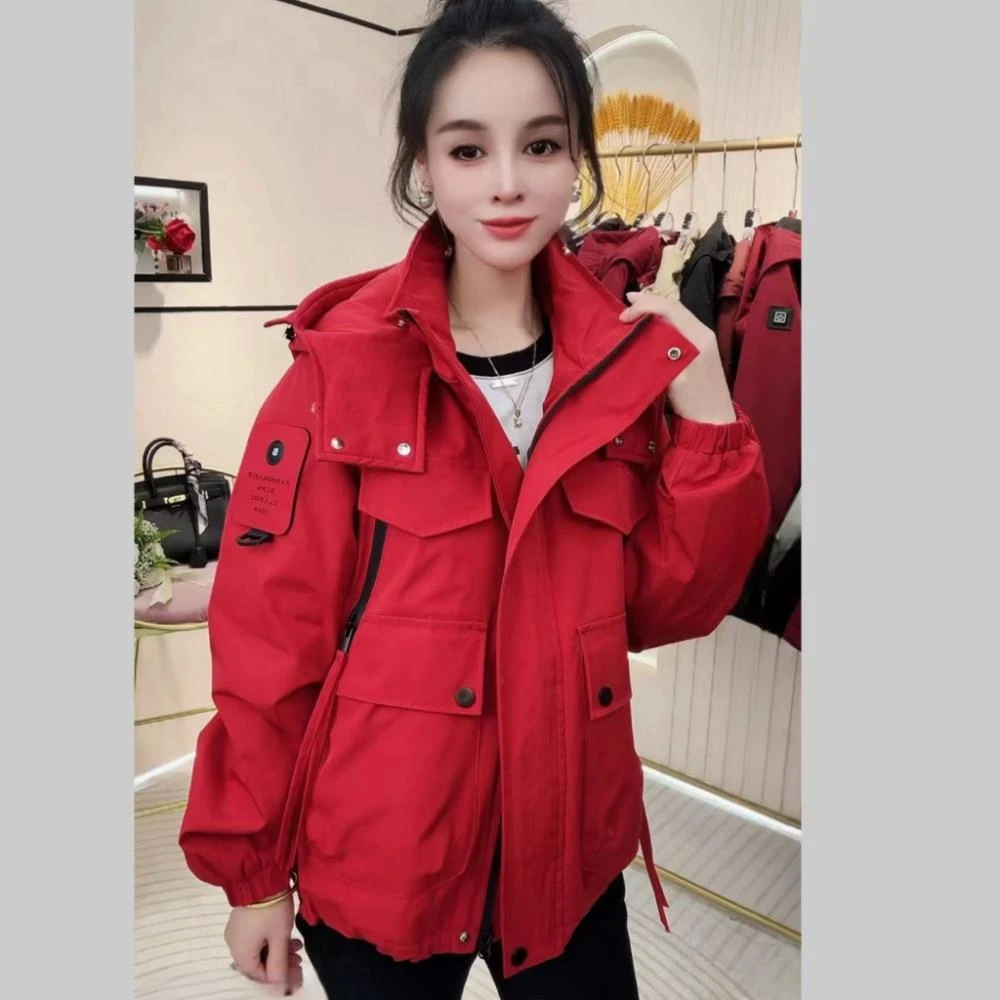 2025春季新款二棉冲锋衣外套女短款夹棉保暖时尚休闲夹克百搭上衣