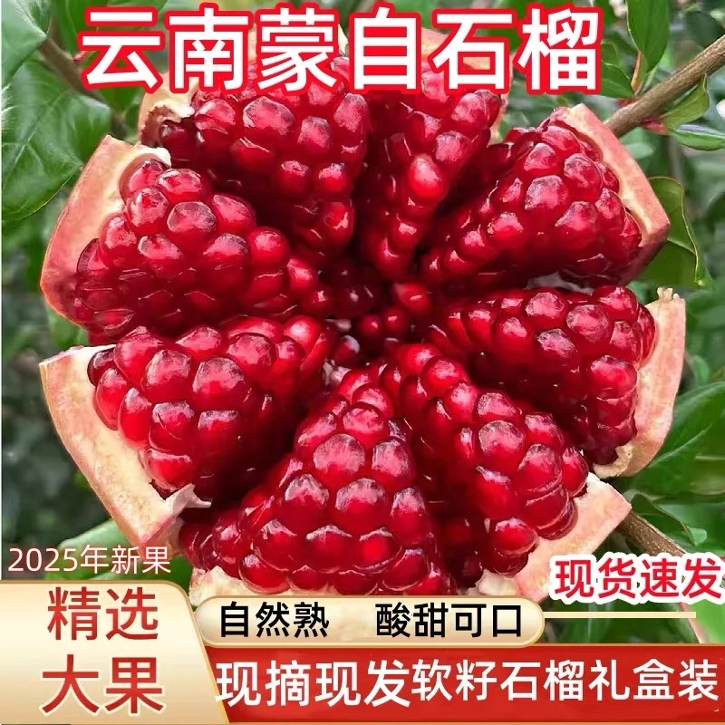 【小胡子阿泽】云南蒙自软籽石榴中秋礼盒水果皮薄肉厚爆甜多汁