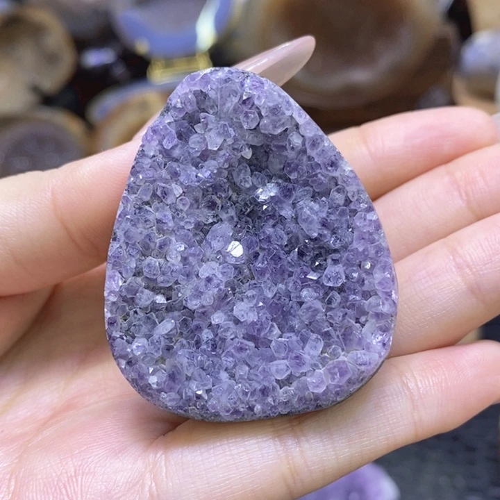 未镶嵌珠宝半成品紫晶粉*黄紫晶蛋