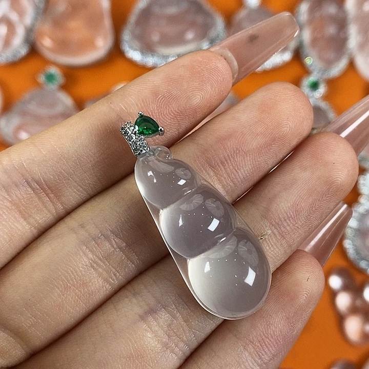 石英质玉银S925镶嵌颈饰