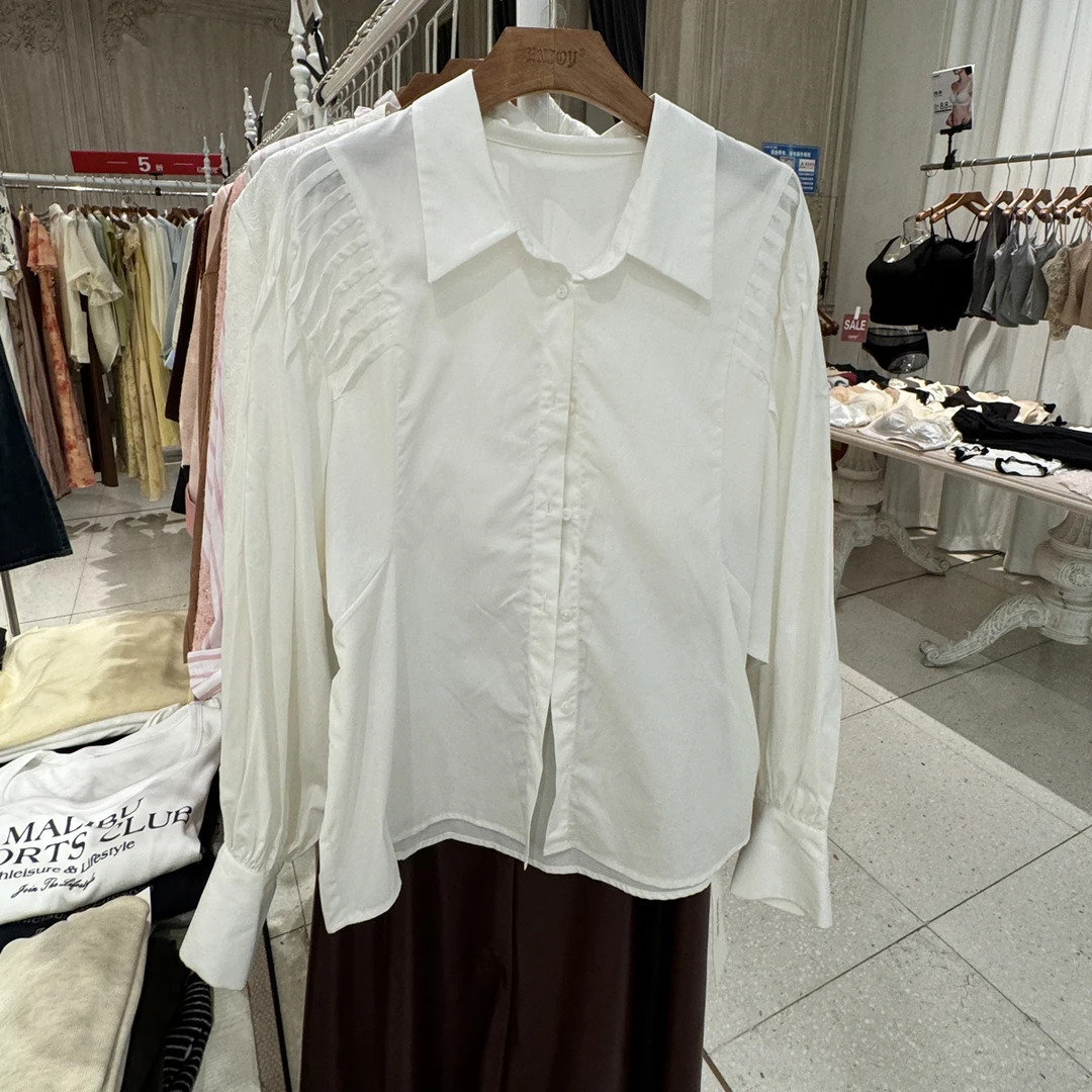 【【门店同款】ENJOY春季盐貌似糖韩系灯笼袖衬衫 160848596】