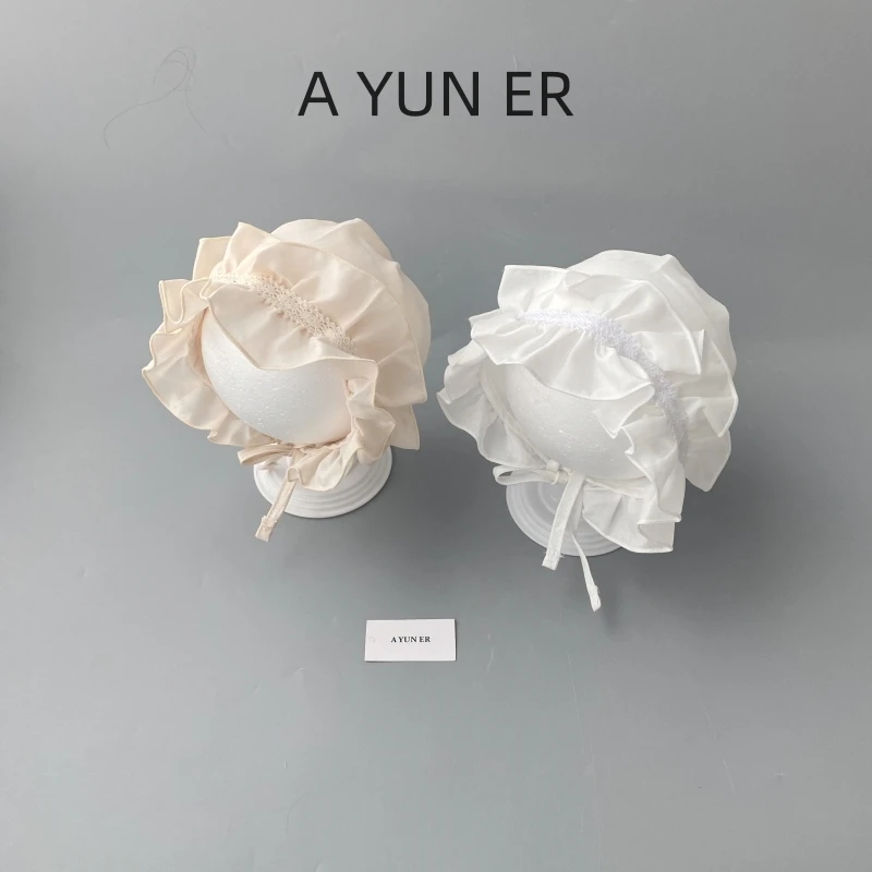宝宝帽子春天胎帽婴幼儿渔夫帽户外防晒遮阳帽女孩蕾丝宫廷公主帽