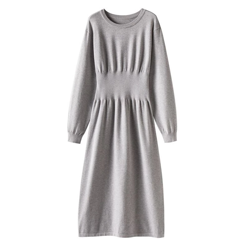 秋季荡领套头复古连衣裙时尚气质秋冬打底