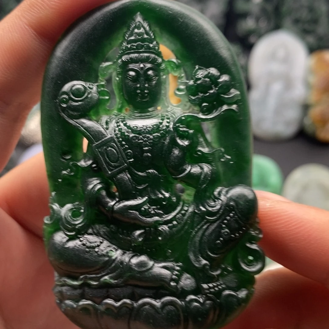 定制翡翠未镶嵌天然翡翠A货大势至