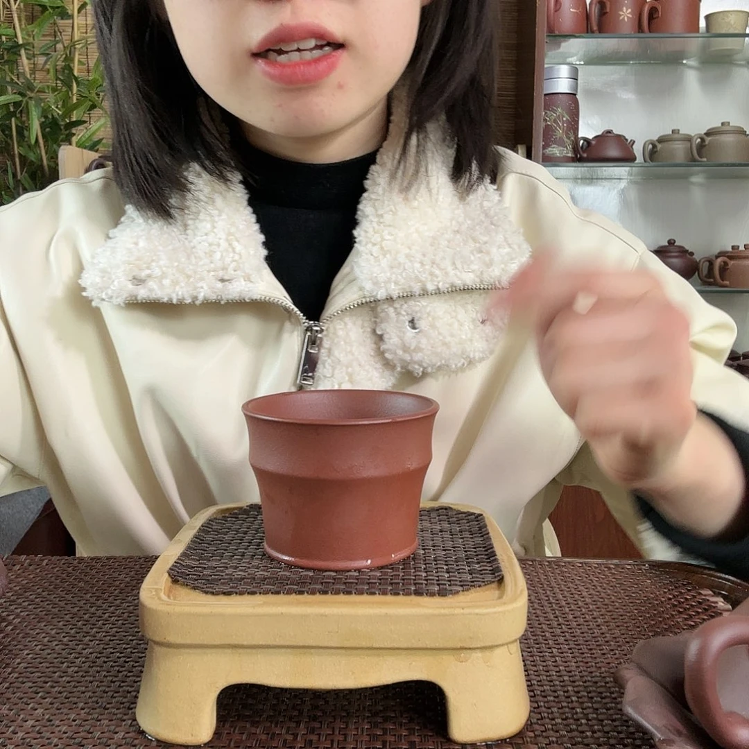 紫砂茶杯原矿竹节主人杯120CC左右一个