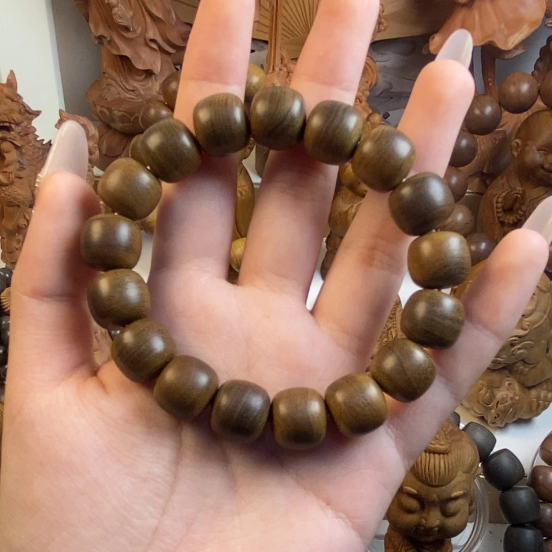 檀香木手串/手链老山檀1.3桶珠黑肉奶香