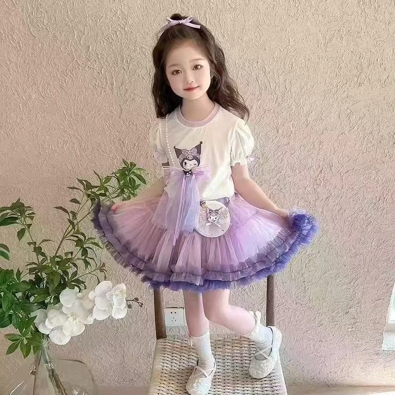 千金风冬季女套头卡通风夏季套装纱裙童裙洋气裙子蓬蓬裙女孩