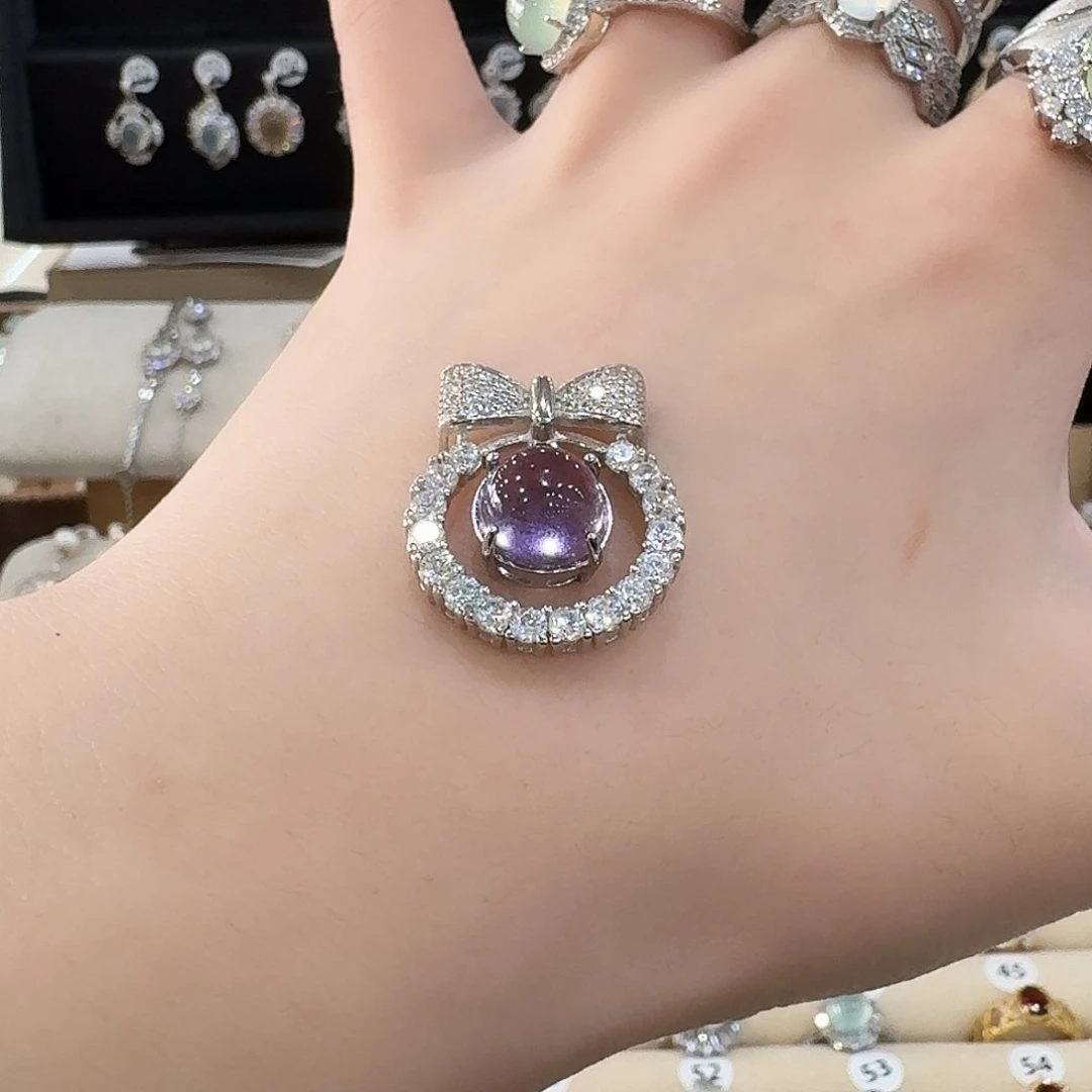 银S925镶嵌颈饰紫晶?****࿐