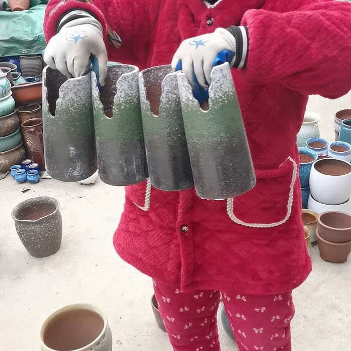 红陶口8高21瑕疵