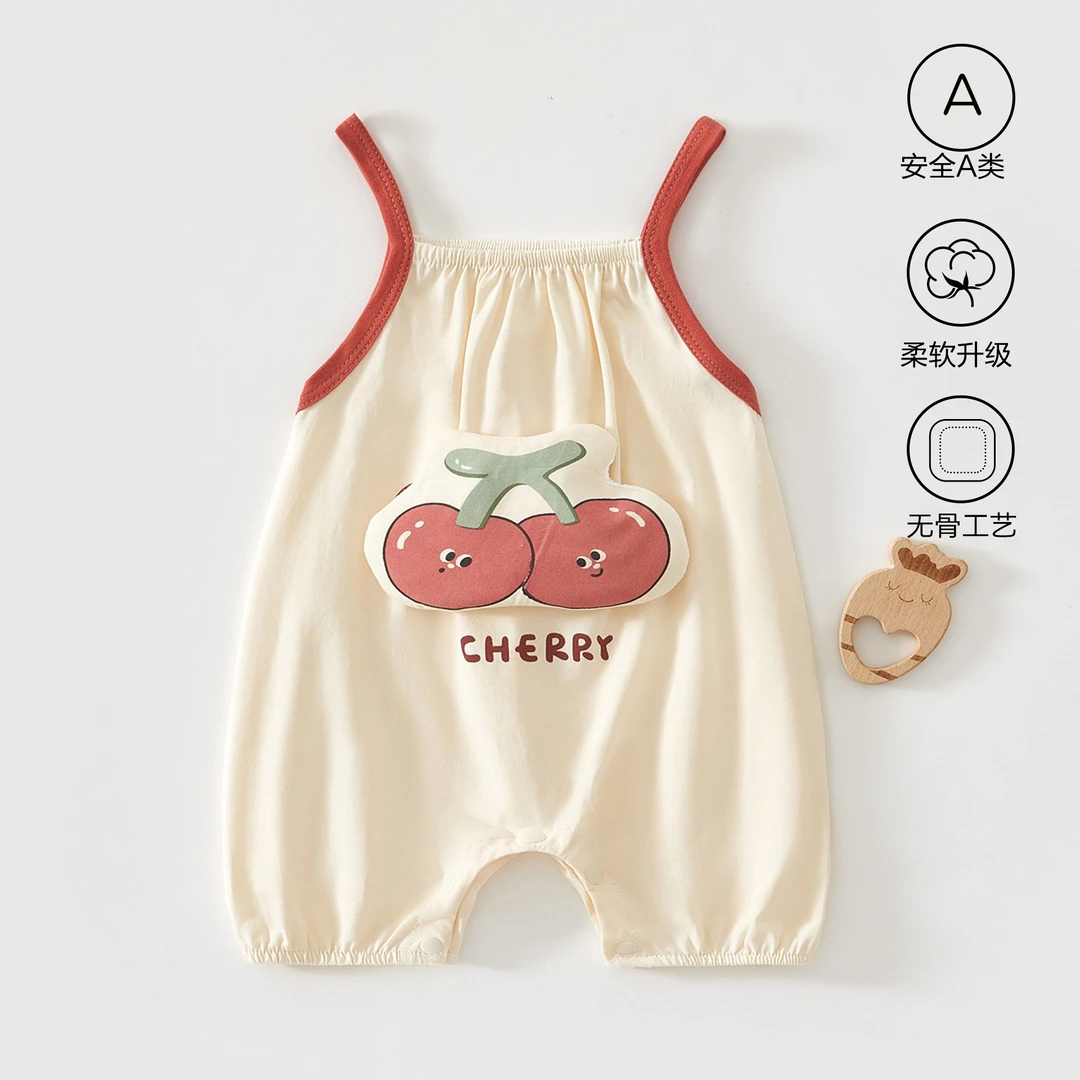 婴儿夏薄款衣服背心外出服吊带连体衣 宝宝睡衣无袖哈衣热卖夏季