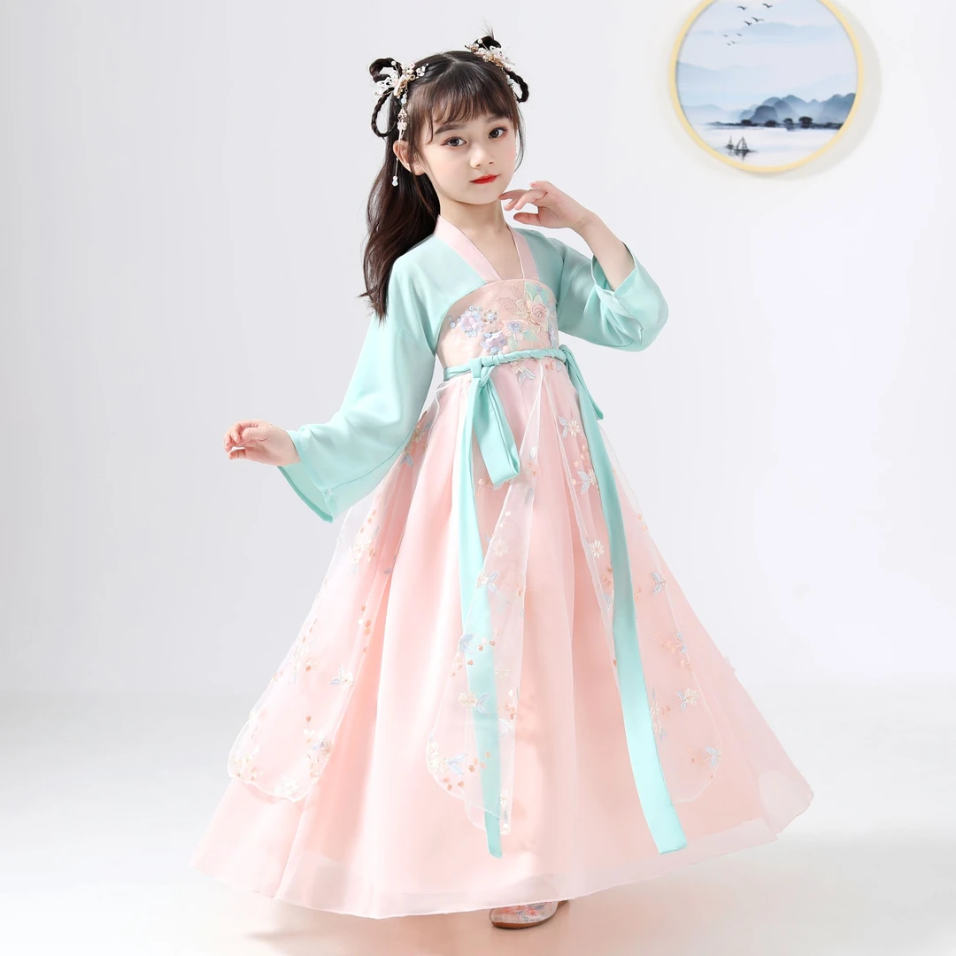 汉服女童古风花神襦裙2025新款儿童超仙中国风古装唐装新中式春秋