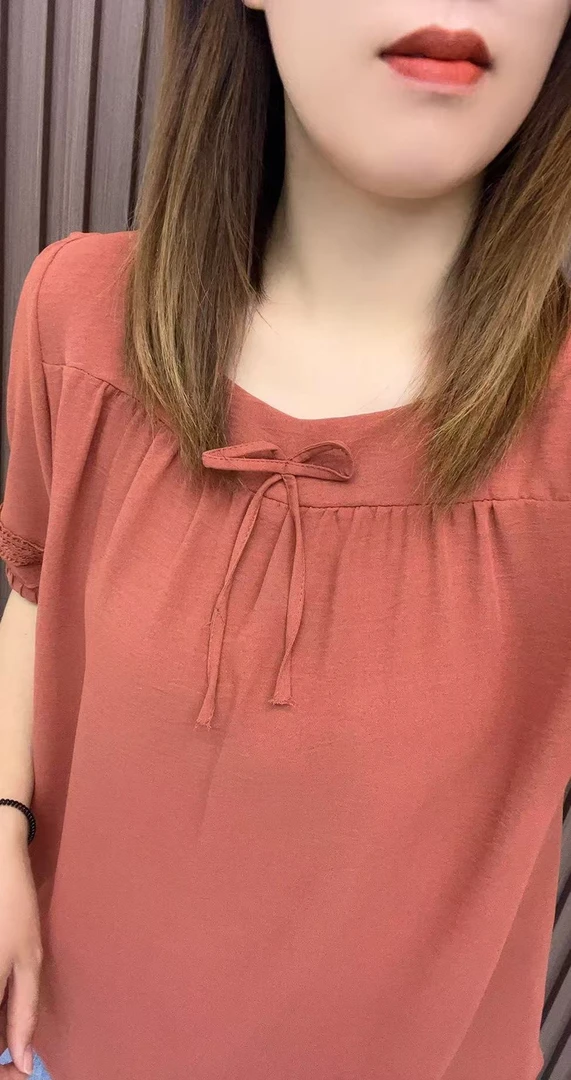 8871 B 新款蝴蝶结 短袖 设计时尚百搭气质显瘦打底衫