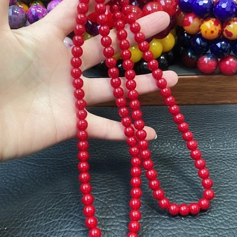 玛瑙未镶嵌手饰红三108