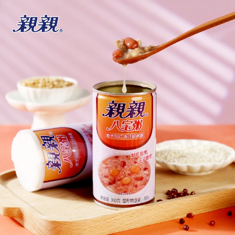 亲亲八宝粥360g*6罐装整箱泡沫装早餐食品休闲方便速食粥五谷杂粮