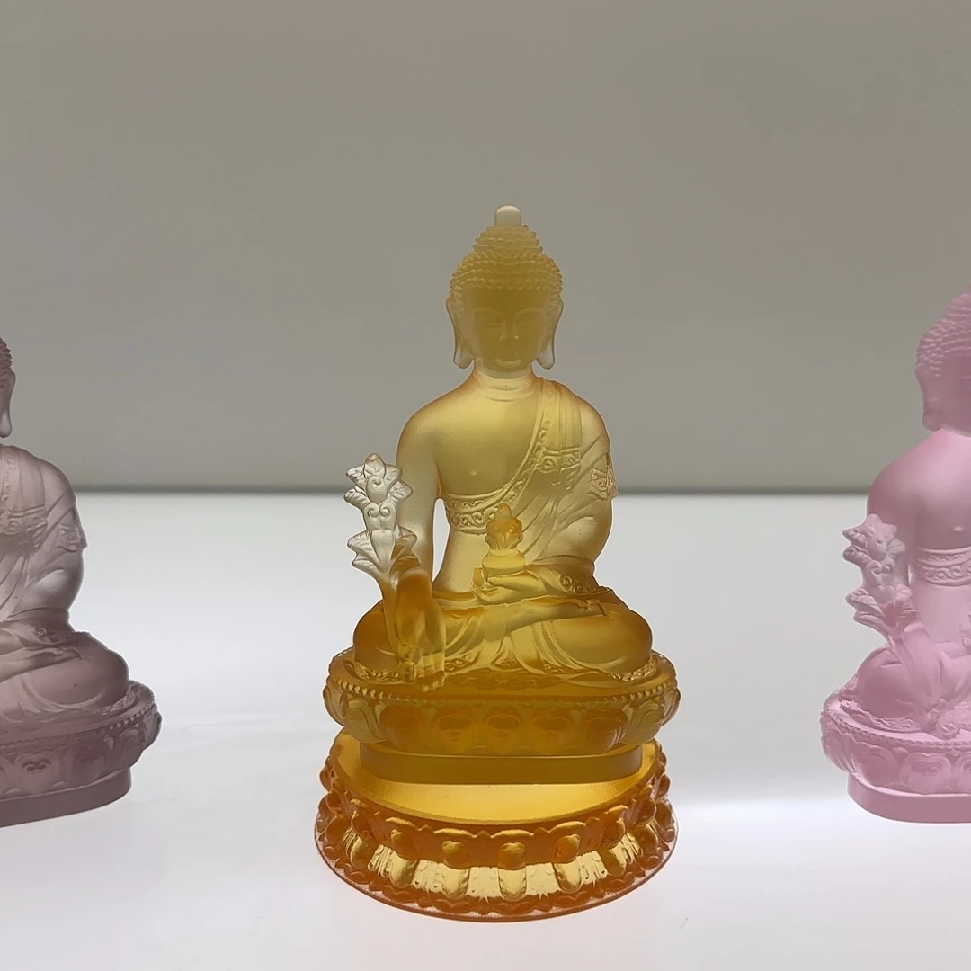 手工艺品琉璃药师佛一套