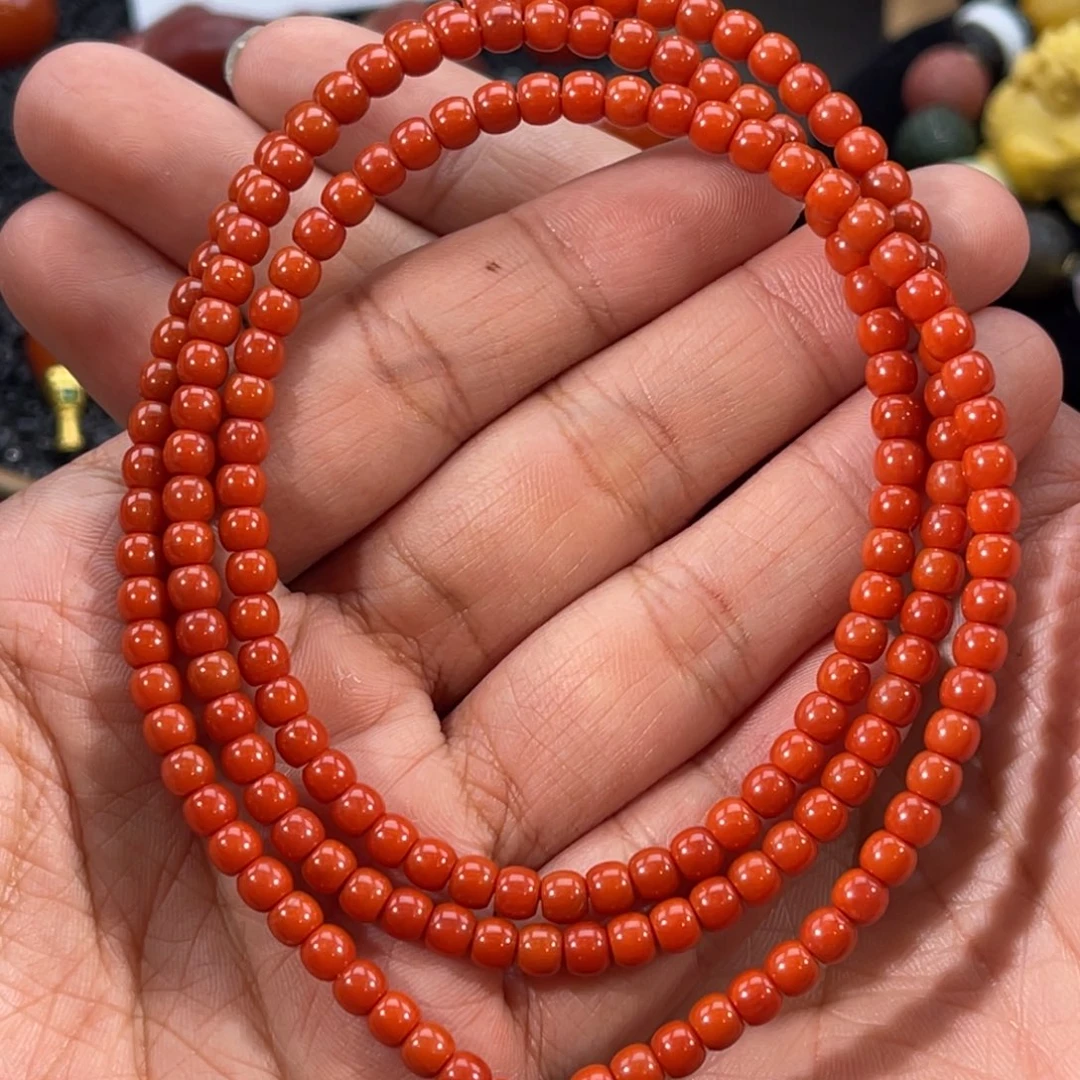 南红玛瑙未镶嵌老型多圈4.3mm