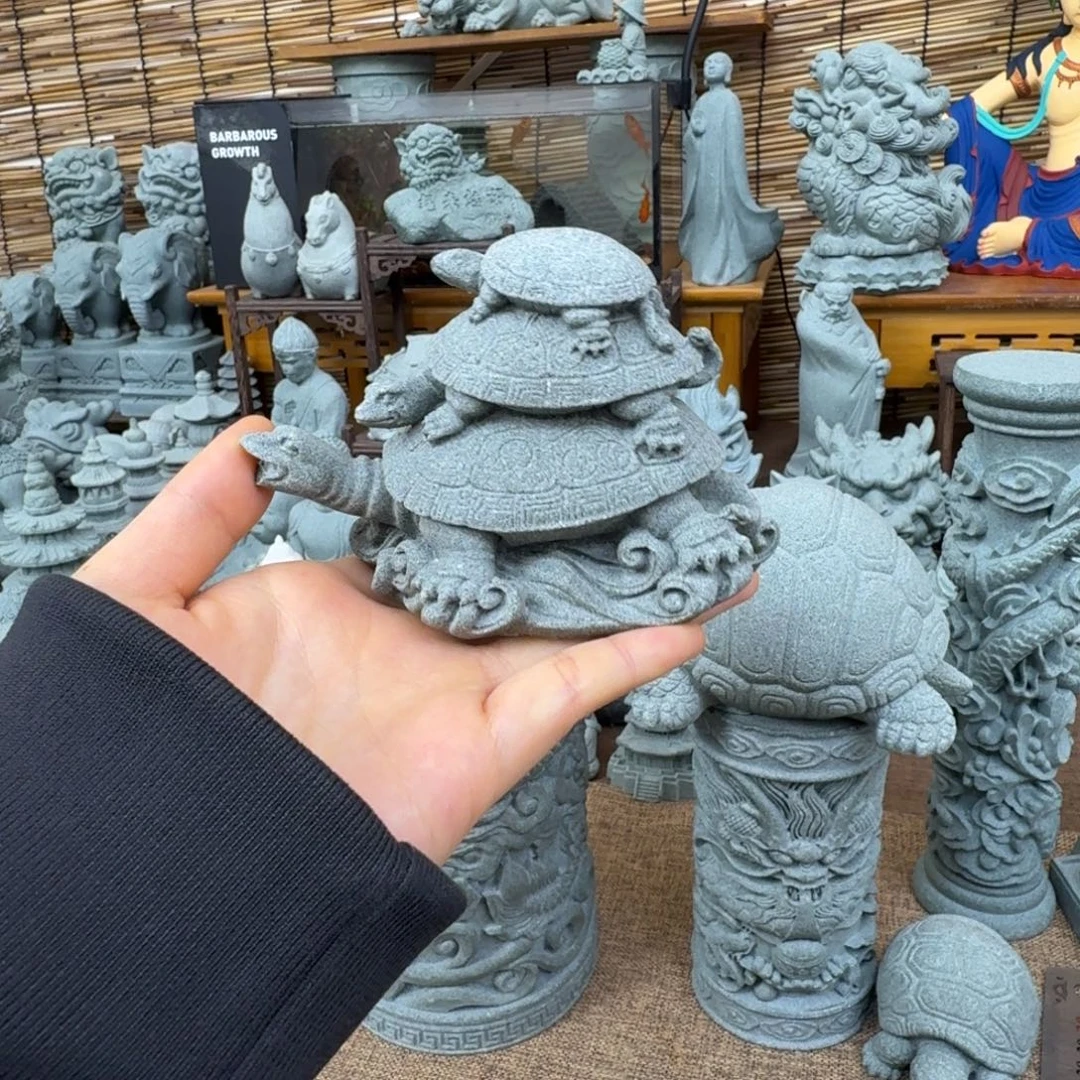 石材青砂石三叠龟