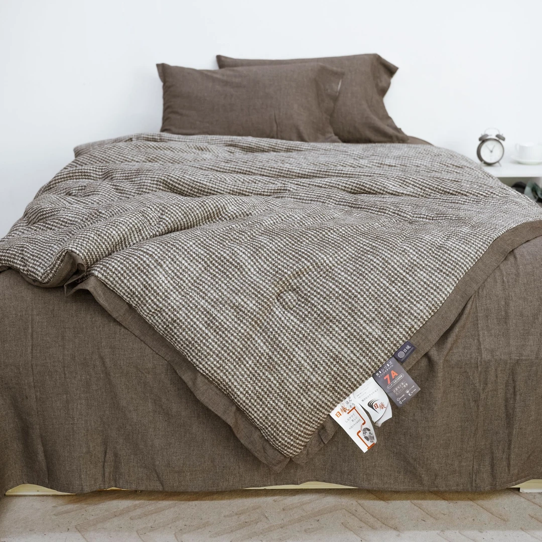 1微微瑕【百慕格-莫克四件套 棕咖】纯棉简约舒适轻奢上档次