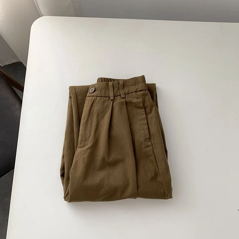 2025年夏季工装裤女韩版新款宽松显瘦哈伦休闲裤洋气百搭直筒裤子