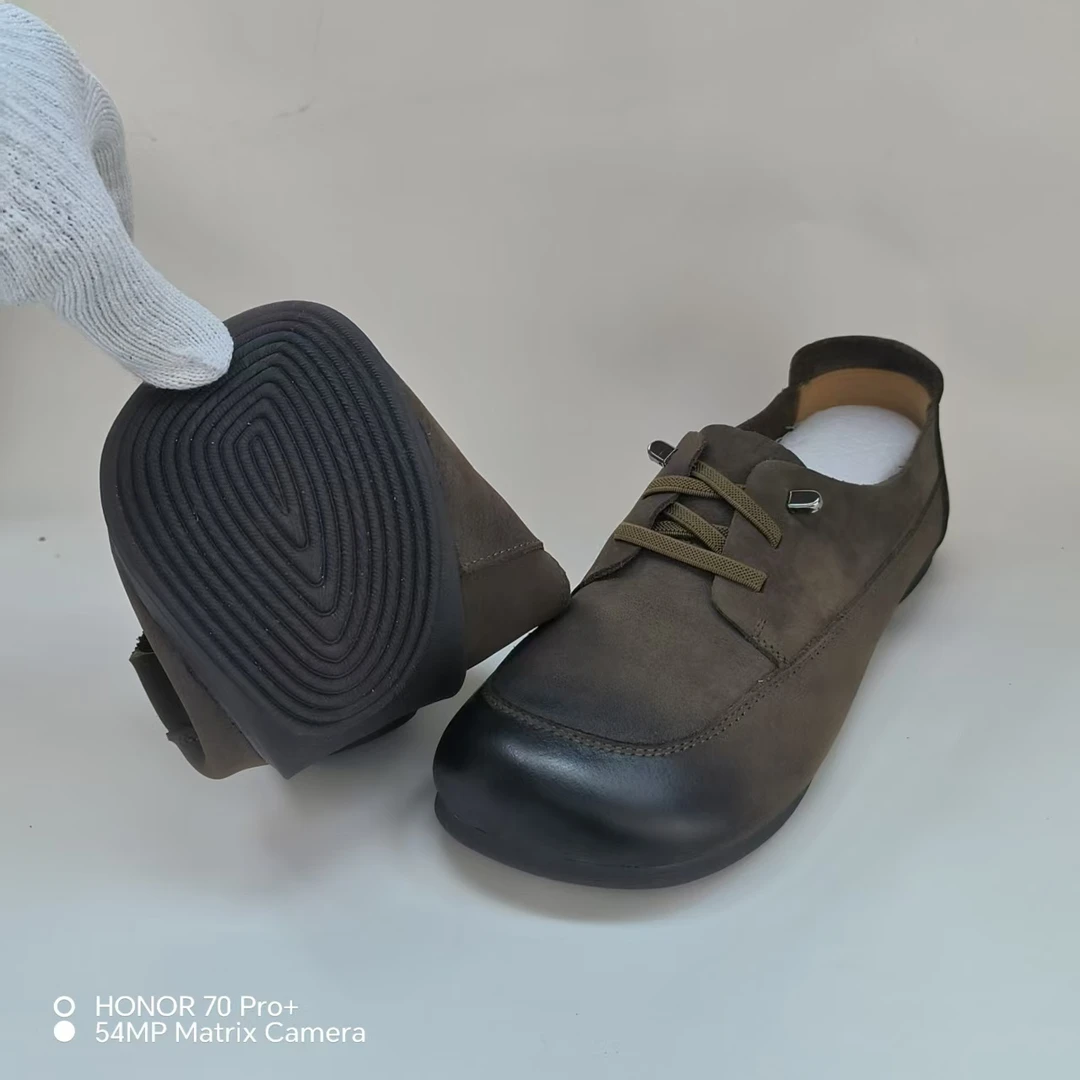 头层牛皮新款复古女软底一脚蹬皮鞋百搭舒适时尚休闲女士单鞋