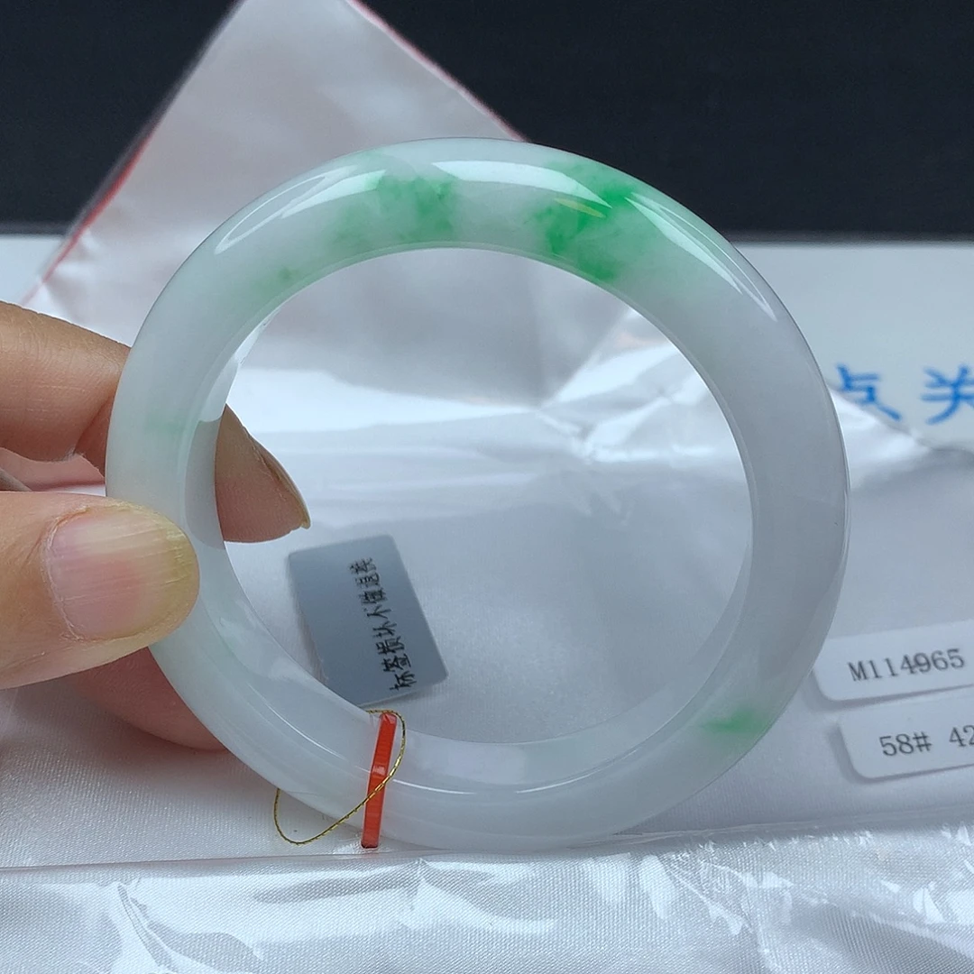 翡翠未镶嵌手镯58圈4965