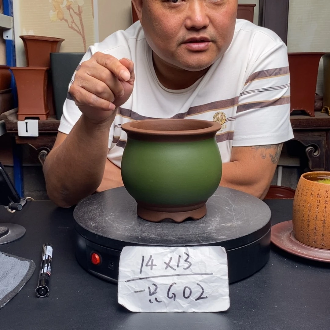 紫砂花盆货号一只G02