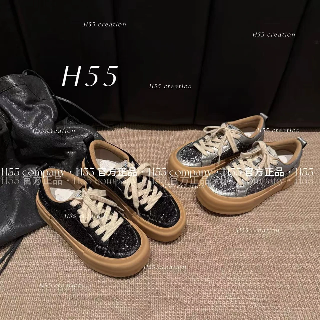 H55银河繁星|满钻爆闪格里特复古小板鞋4.5cm56-2841-GZ