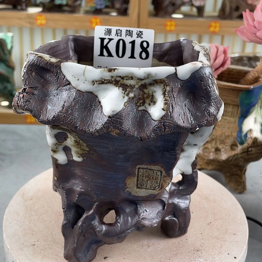 紫砂花盆景德镇陶瓷多肉018