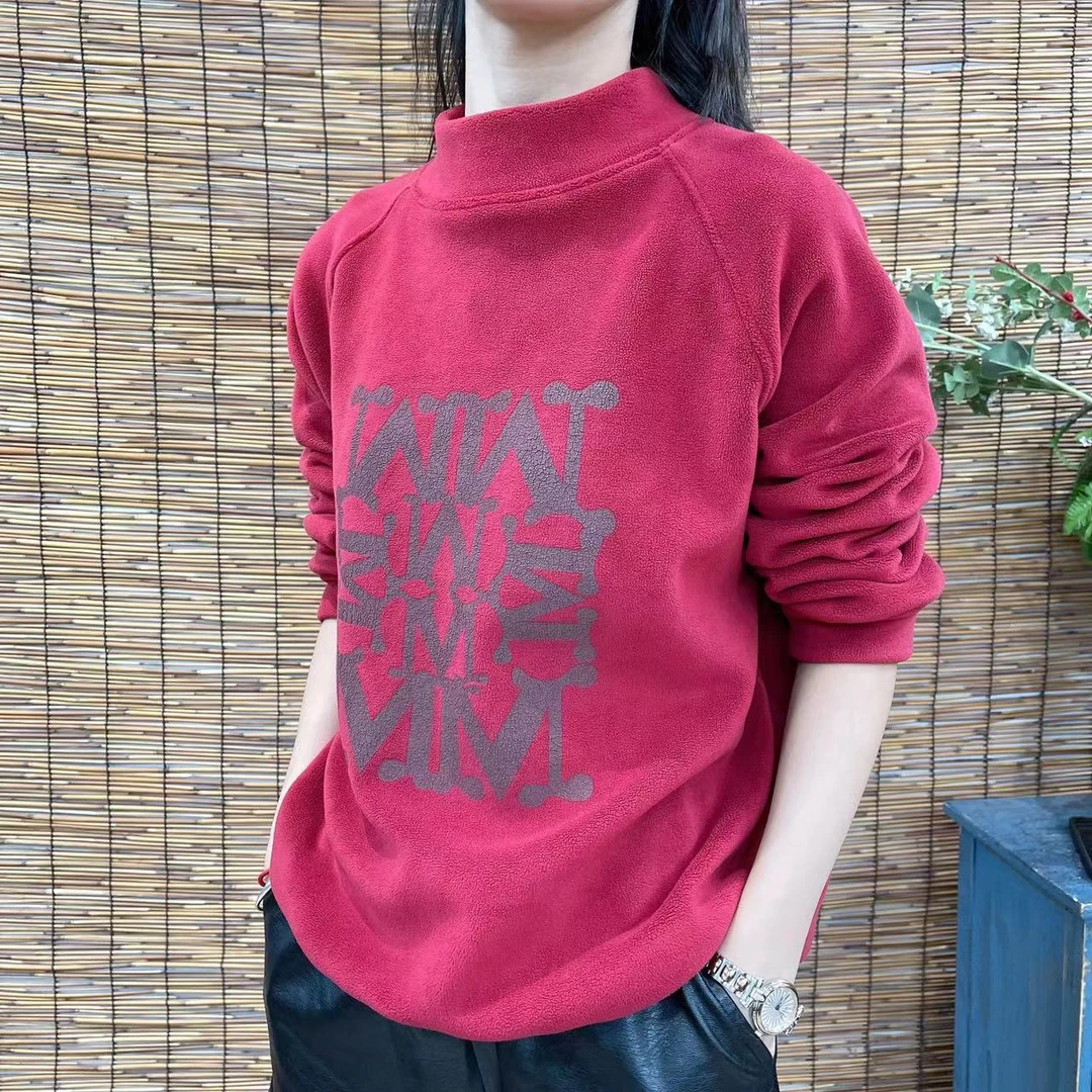 2844新款加绒加厚宽松显瘦时尚百搭休闲长袖卫衣女