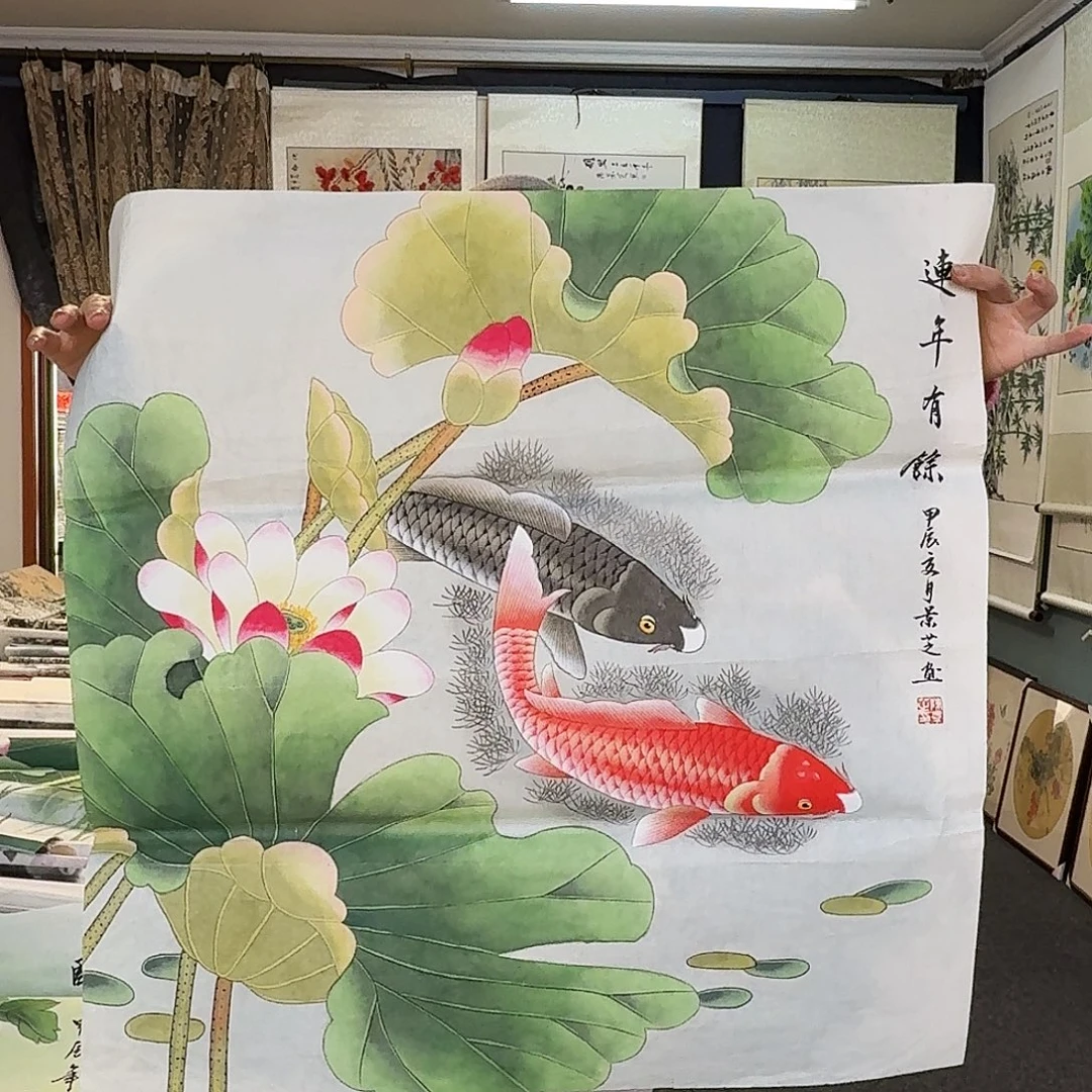 纯手绘国画作品好看斗方